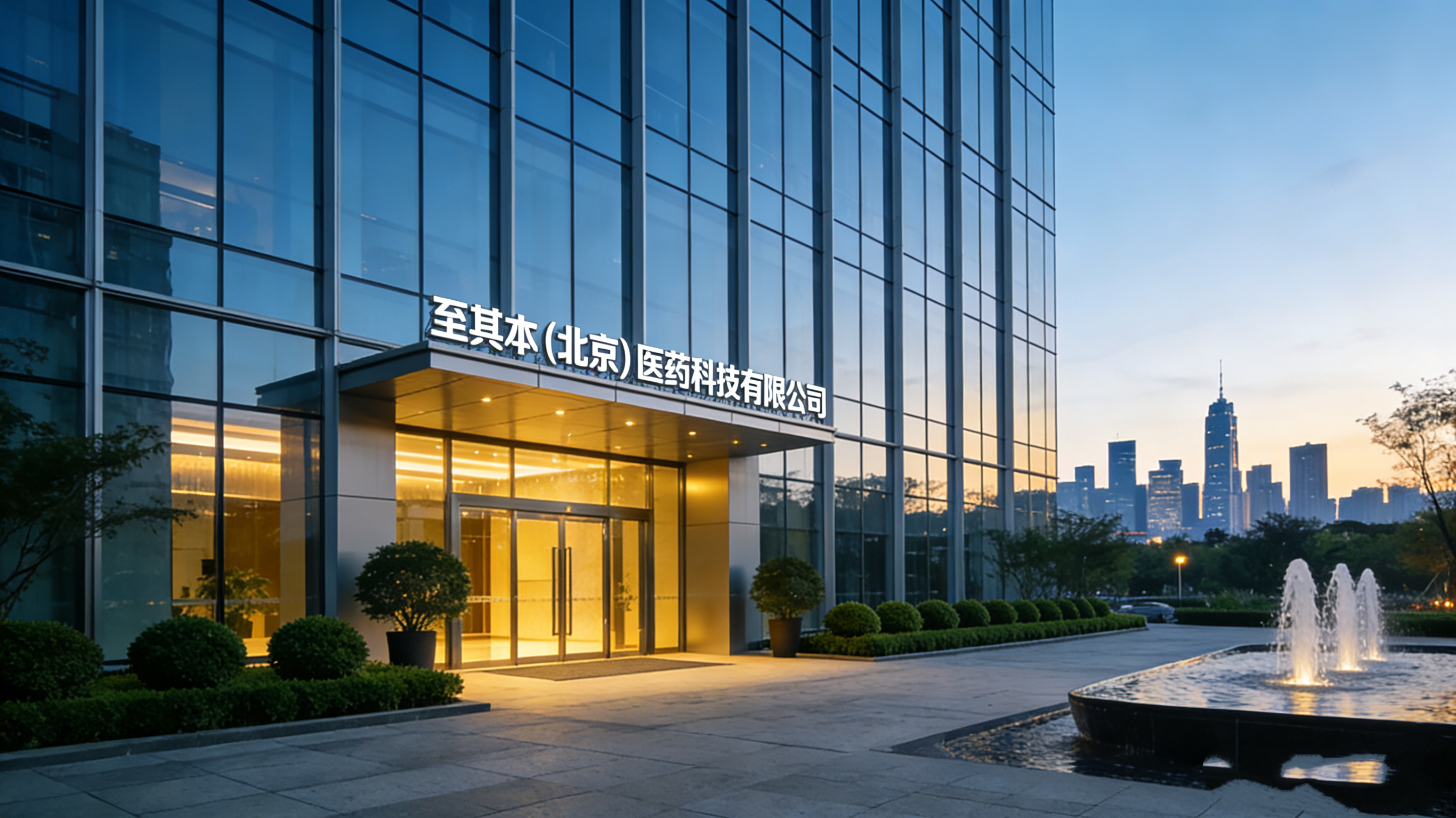 北京市大兴区生物医药基地i立方建筑外观，现代化商务楼宇，体现地理位置优势